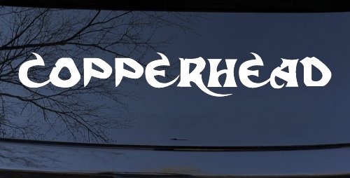 Copperhead Biker Car or Truck Window Decal Sticker (White)