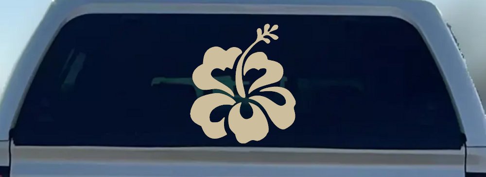 Hibiscus Flower Car or Truck Window Decal Sticker (Desert Sand)