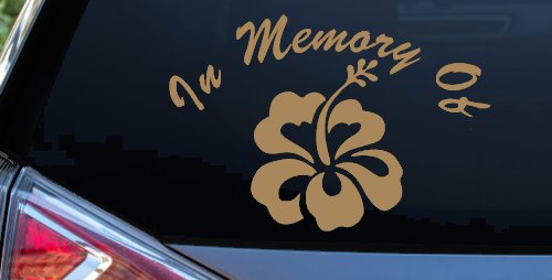 In Memory Of Hibiscus Flower Car or Truck Window Decal Sticker