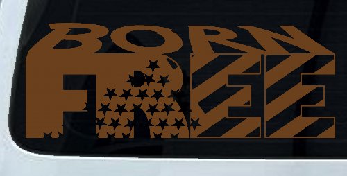 Born Free American Flag Freedom Car or Truck Window Decal Sticker (Copper)