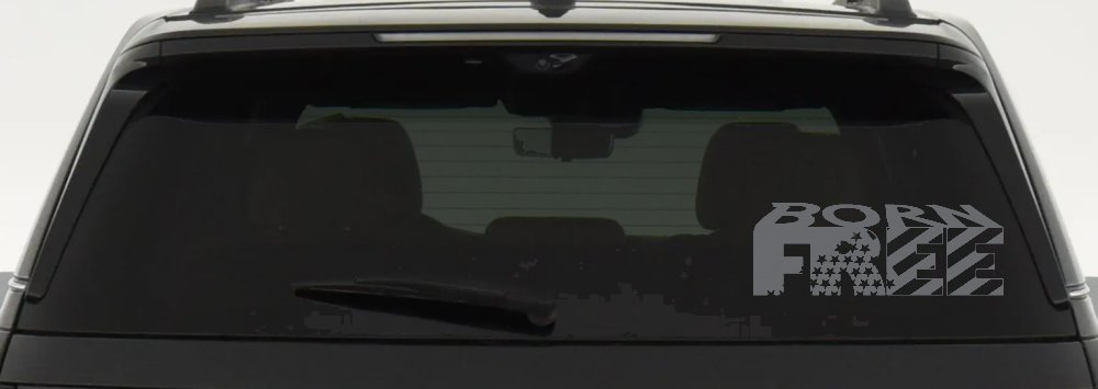 Born Free American Flag Freedom Car or Truck Window Decal Sticker (Silver)