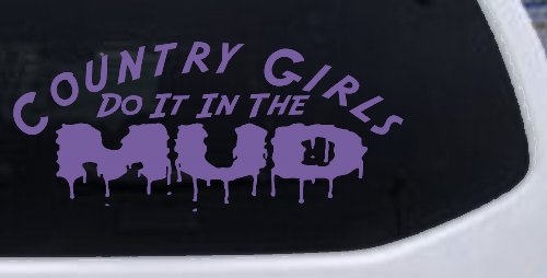 Country Girls Do It In the Mud Car or Truck Vinyl Window Decal Sticker (Purple)