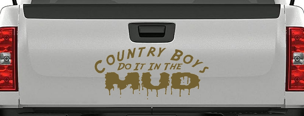 Country Boys Do It In the Mud Funny Off Road Car or Truck Window Decal Sticker