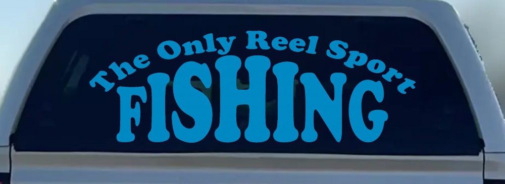 The Only Reel Sport Fishing Car or Truck Window Decal Sticker (Blue)