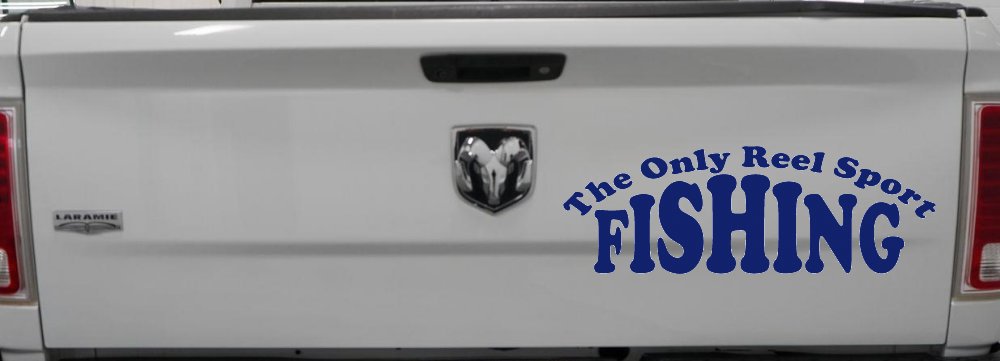 The Only Reel Sport Fishing Car or Truck Vinyl Window Decal Sticker (Navy)