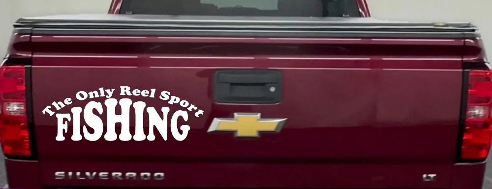 The Only Reel Sport Fishing Car or Truck Window Decal Sticker (White)