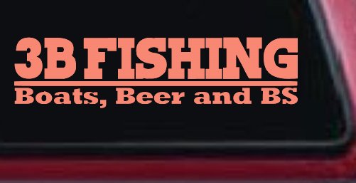 Boats Beer and BS Fishing Car or Truck Window Decal Sticker (Coral)