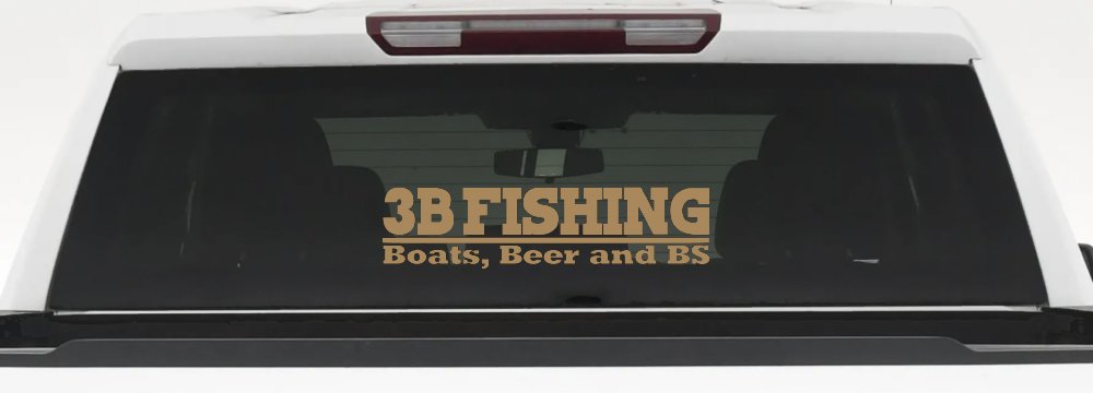 Boats Beer and BS Fishing Car or Truck Window Decal Sticker (Light Brown)