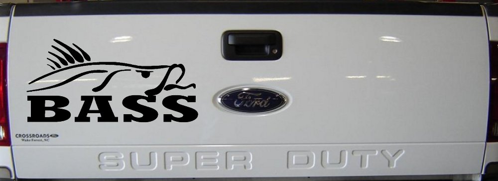 Bass Fishing Car or Truck Window Decal Sticker (Black)