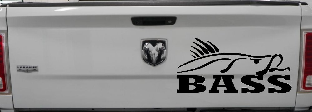 Bass Fishing Car Truck Window Vinyl Decal Sticker Perfect for Anglers (Black)