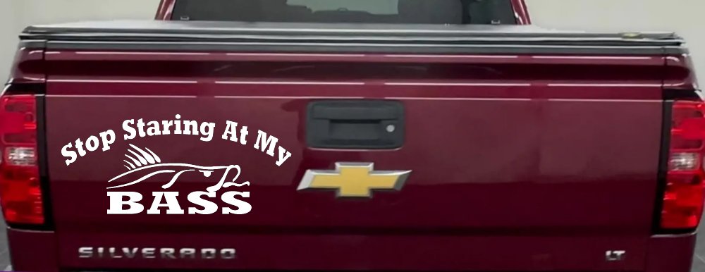 Stop Staring At My Bass Funny Fishing Car or Truck Window Decal Sticker
