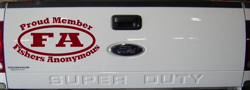Proud Member Fishers Anonymous Funny Fishing Car or Truck Window Decal Sticker (Burgundy)