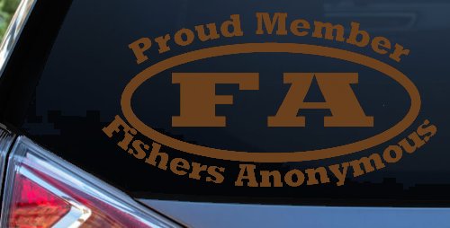 Proud Member Fishers Anonymous Funny Fishing Car or Truck Window Decal Sticker
