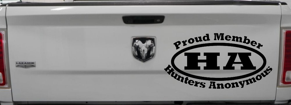 Hunters Anonymous Funny Decal Sticker for Car Truck Window - Proud Member (Black)