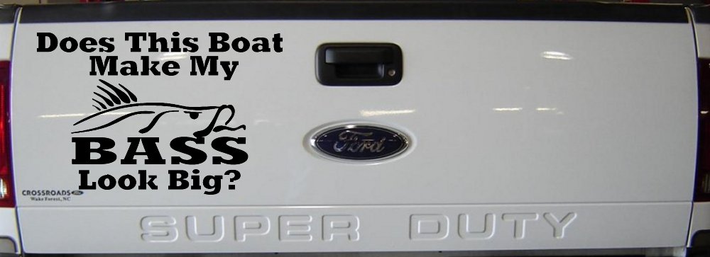 Does This Boat Make My Bass Look Big Funny Fishing Car or Truck Window Decal Sticker (Black)