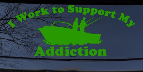 I Work To Support My Fishing Addiction Funny Fishing Car or Truck Window Decal Sticker