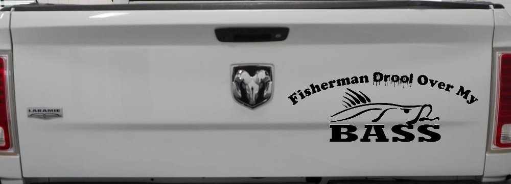 Fisherman Drool Over My Bass Funny Fishing Car or Truck Window Decal Sticker