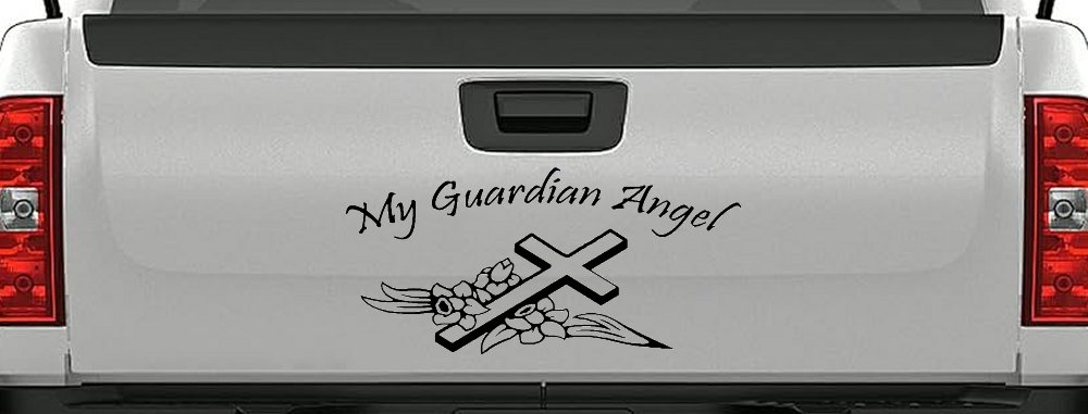 My Guardian Angel Christian Car or Truck Window Decal Sticker (Black)