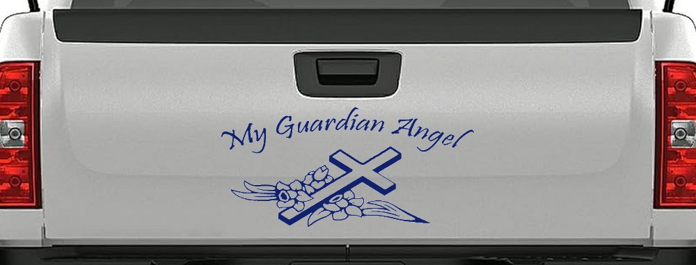 My Guardian Angel Christian Car or Truck Window Decal Sticker (Navy)
