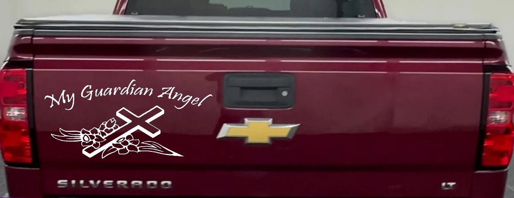 My Guardian Angel Christian Car or Truck Window Decal Sticker (White)
