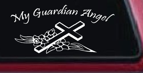 Guardian Angel Christian Car Truck Window Decal Sticker Vinyl (White)