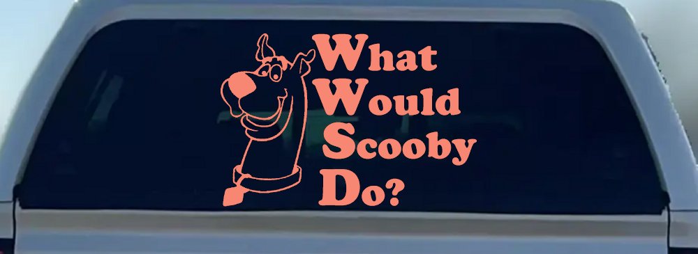 What Would Scooby Do Cartoons Car or Truck Window Decal Sticker (Coral)