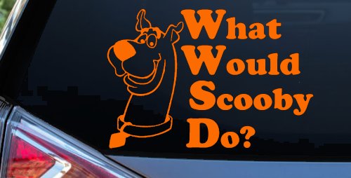 What Would Scooby Do Cartoons Car or Truck Window Decal Sticker (Orange)