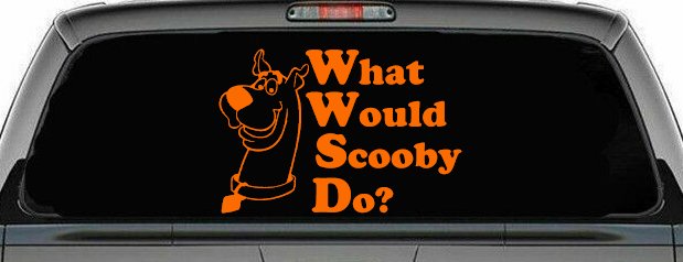 What Would Scooby Do Cartoons Car or Truck Window Decal Sticker (Orange)
