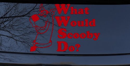 What Would Scooby Do Cartoons Car or Truck Window Decal Sticker (Red)