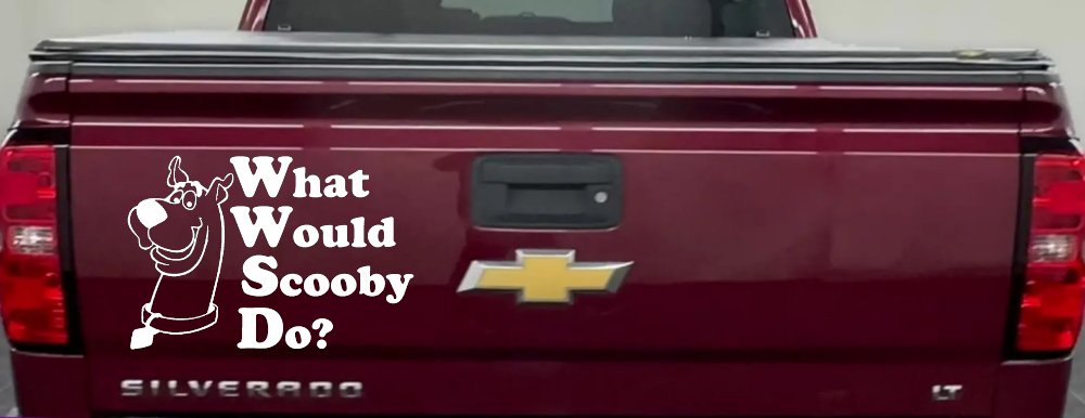 What Would Scooby Do Cartoons Car or Truck Window Decal Sticker (White)