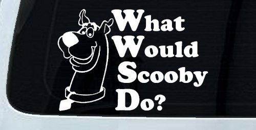 What Would Scooby Do Cartoons Car or Truck Window Decal Sticker (White)