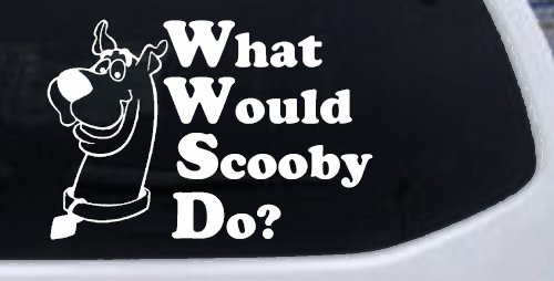 What Would Scooby Do Cartoons Car or Truck Window Decal Sticker (White)