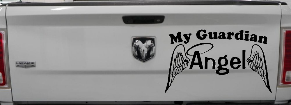 My Guardian Angel With Wings Christian Car or Truck Window Decal Sticker (Black)