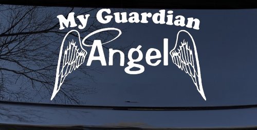 My Guardian Angel With Wings Christian Car or Truck Window Decal Sticker (White)