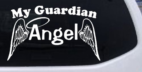 My Guardian Angel With Wings Christian Car or Truck Window Decal Sticker (White)