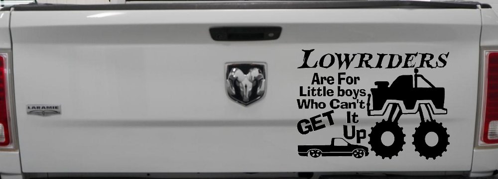 Lowriders can't get it up Off Road Decal Off Road Car or Truck Window Decal Sticker (Black)