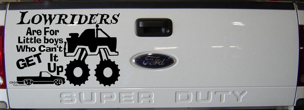 Lowriders can't get it up Off Road Decal Off Road Car or Truck Window Decal Sticker (Black)