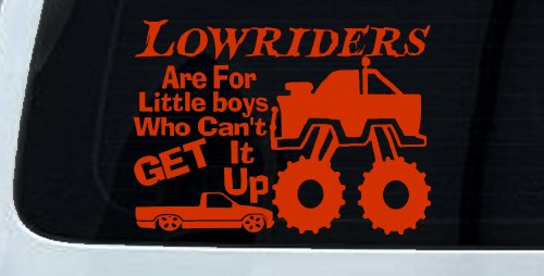 Lowriders can't get it up Off Road Decal Off Road Car or Truck Window Decal Sticker (Orange Red)