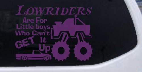 Lowriders can't get it up Off Road Decal Off Road Car or Truck Window Decal Sticker (Violet)