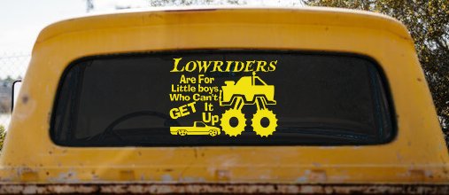 Lowriders can't get it up Off Road Decal Off Road Car or Truck Window Decal Sticker