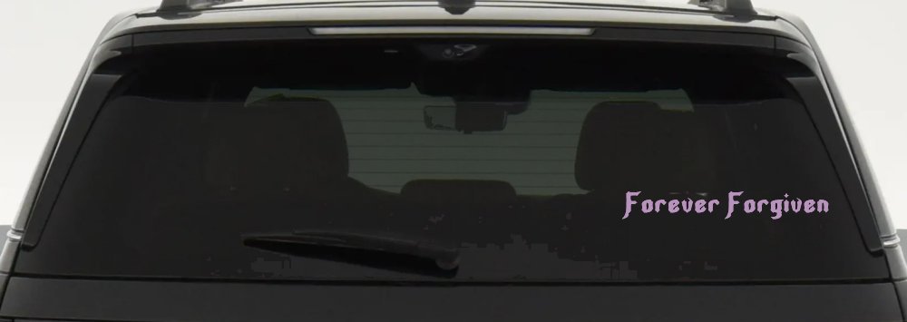 Forever Forgiven Christian Car or Truck Window Decal Sticker (Lilac)