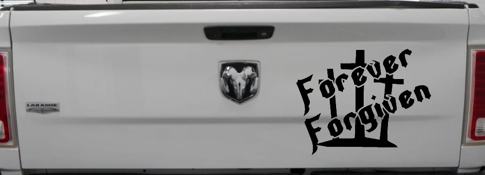 Forever Forgiven 3 Crosses Christian Car or Truck Window Decal Sticker (Black)