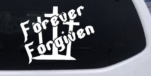 Forever Forgiven 3 Crosses Christian Car or Truck Window Decal Sticker