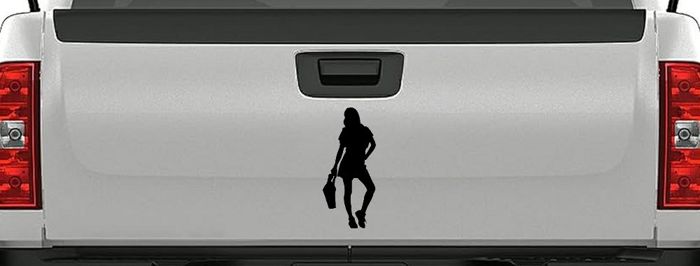 Girl Woman Shopping Car or Truck Window Decal Sticker
