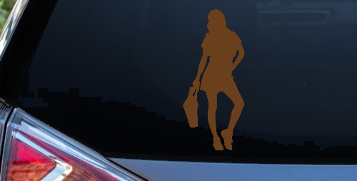 Girl Woman Shopping Car or Truck Window Decal Sticker