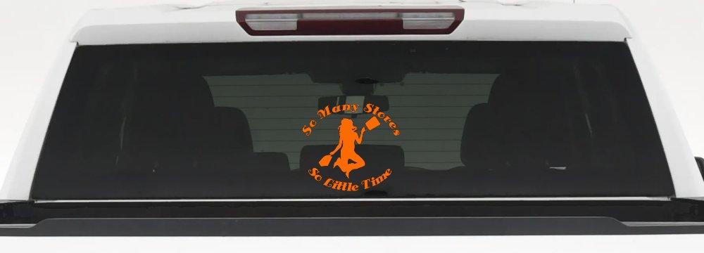 So Many Stores So Little Time Shopping Mom Women Girl Car or Truck Window Decal Sticker (Orange)