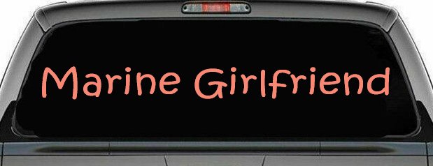 Marine Girlfriend Military Car or Truck Window Decal Sticker (Coral)