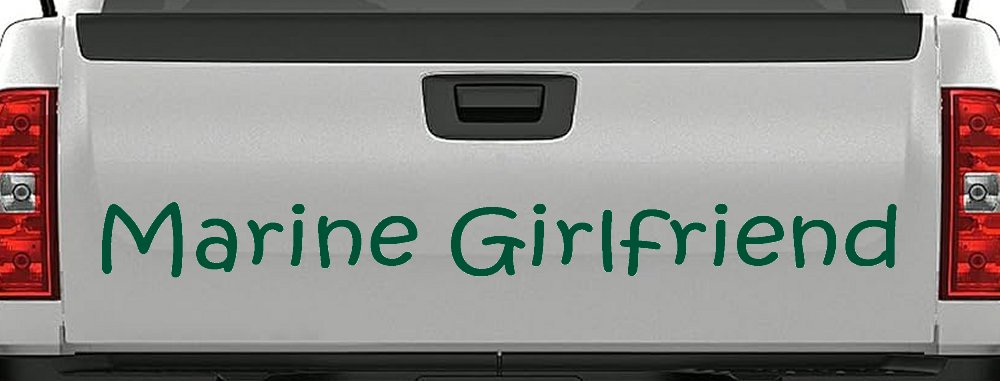 Marine Girlfriend Military Car or Truck Window Decal Sticker (Dark Green)