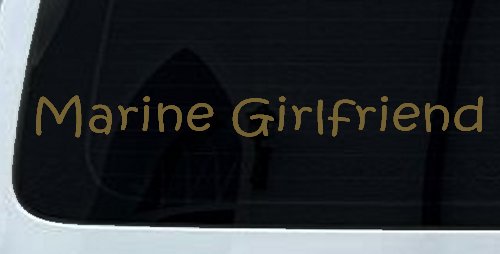 Marine Girlfriend Military Car or Truck Window Decal Sticker (Gold)