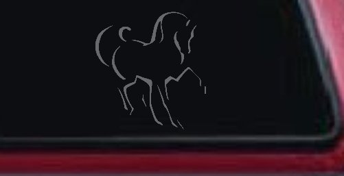 Tribal Horse Car or Truck Window Decal Sticker (Silver)
